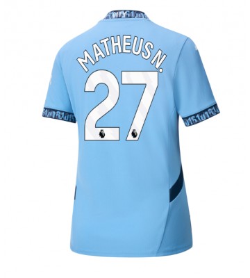 Manchester City Matheus Nunes #27 Primera Equipación Mujer 2024-25 Manga Corta